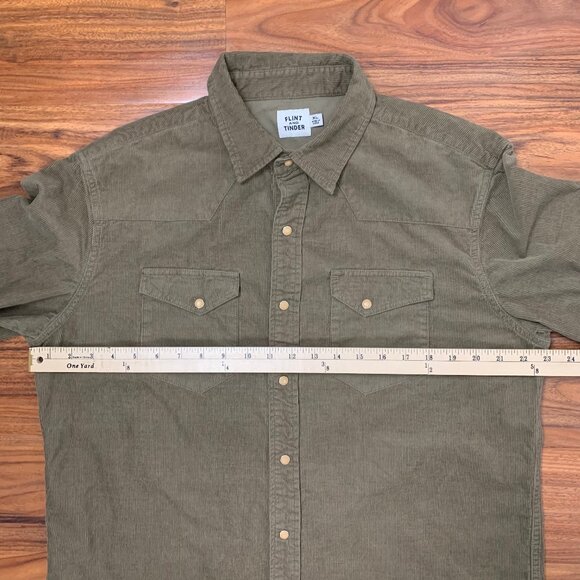 Flint and Tinder Corduroy Pearl Snap Western Button-up Shirt XL - Picture 15 of 15